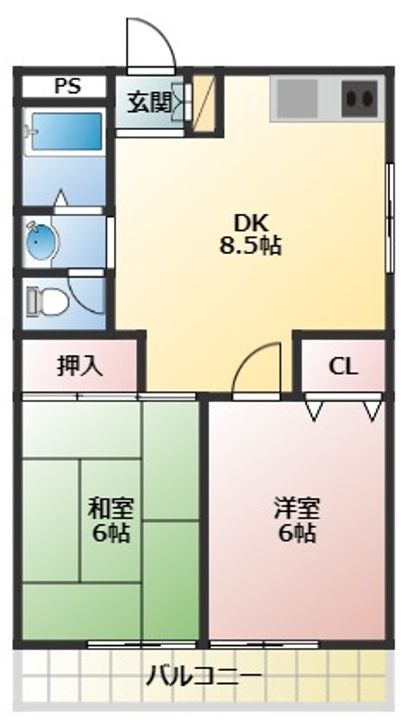 明政ハイツの間取り