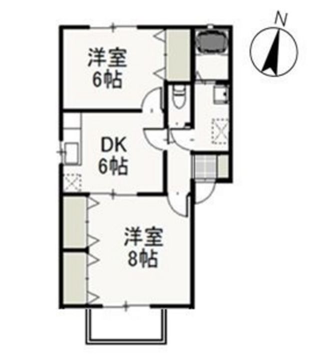グリシーヌ Bの間取り