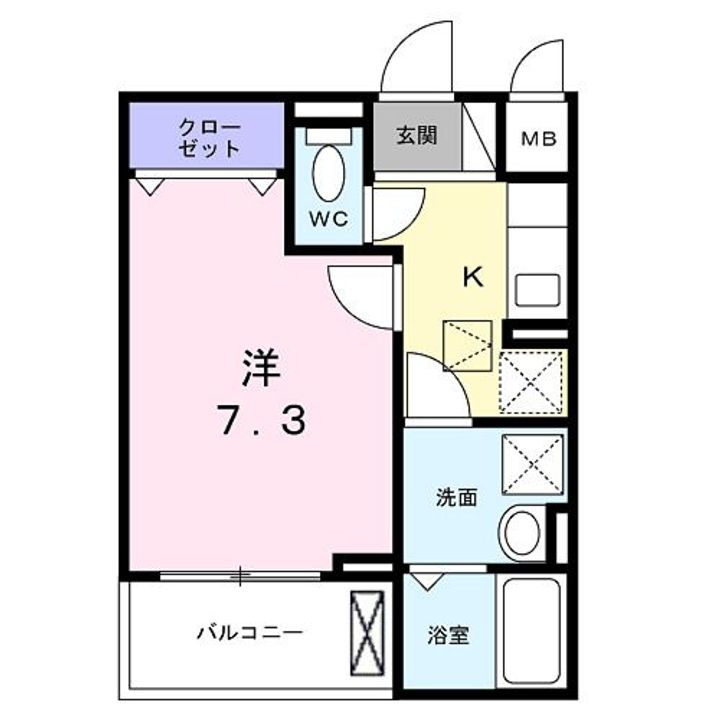 京都府城陽市寺田乾出北(アパート)の賃貸物件の間取り