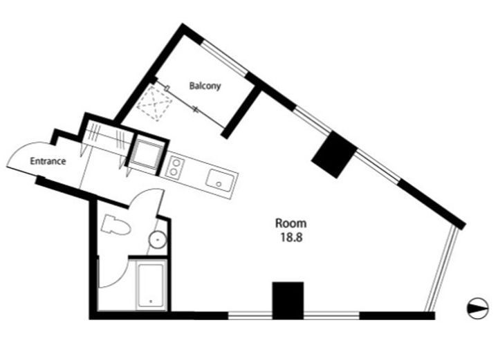 東京都中央区日本橋横山町(マンション)の賃貸物件の間取り