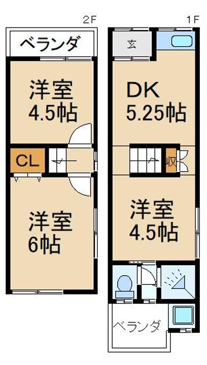 大阪府枚方市宮之阪3(一戸建)の賃貸物件の間取り