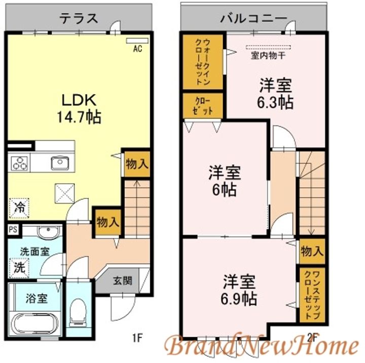 大阪府堺市北区百舌鳥赤畑町2(一戸建)の賃貸物件の間取り