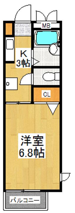 神奈川県川崎市中原区市ノ坪(マンション)の賃貸物件の間取り