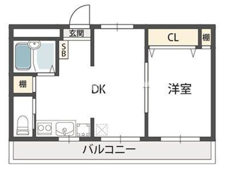 大阪府大阪市東住吉区田辺6(マンション)の賃貸物件の間取り