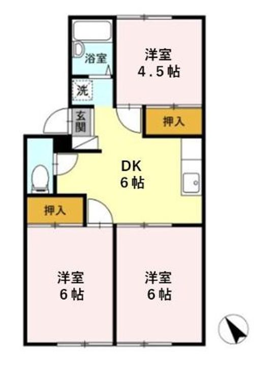 神奈川県高座郡寒川町中瀬(アパート)の賃貸物件の間取り
