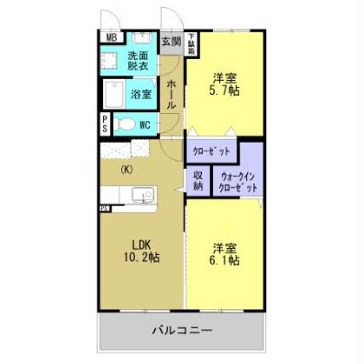 鹿児島県霧島市隼人町東郷1の賃貸マンションの間取り