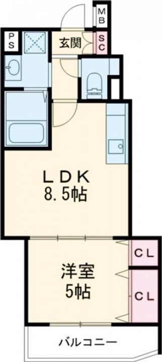 大阪府四條畷市大字清瀧(アパート)の賃貸物件の間取り