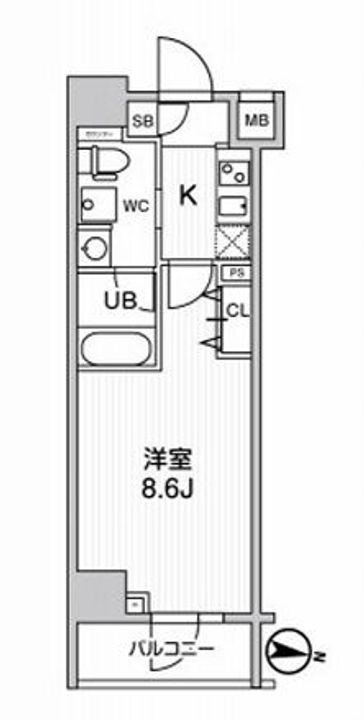 東京都台東区日本堤2(マンション)の賃貸物件の間取り