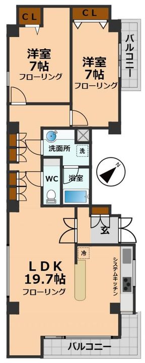 東京都杉並区浜田山3(マンション)の賃貸物件の間取り