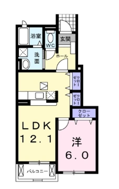 愛知県名古屋市緑区大高町字西門田(アパート)の賃貸物件の間取り