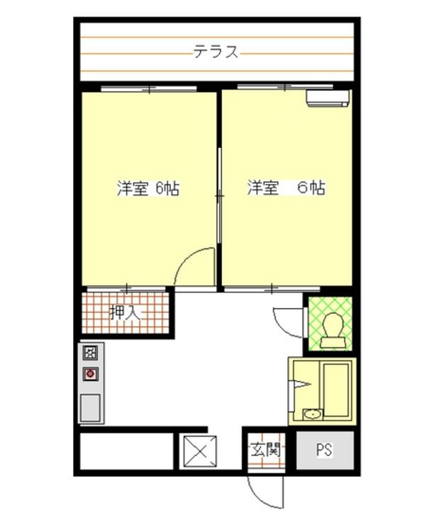 岡山県岡山市北区奥田本町の賃貸マンションの間取り