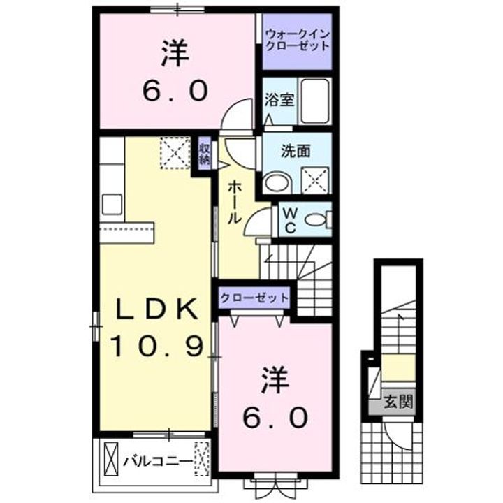 茨城県筑西市玉戸(アパート)の賃貸物件の間取り