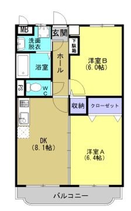栃木県栃木市片柳町1(マンション)の賃貸物件の間取り