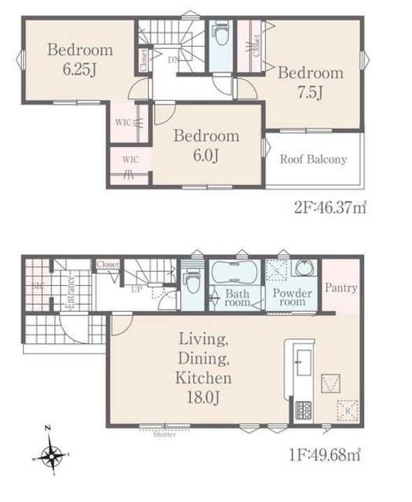栃木県下野市石橋(一戸建)の賃貸物件の間取り