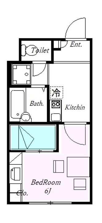 レオパレスヴィルヌーブ川崎Bの間取り