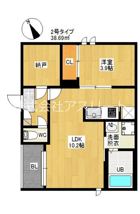 福岡県福岡市東区箱崎2(アパート)の賃貸物件の間取り