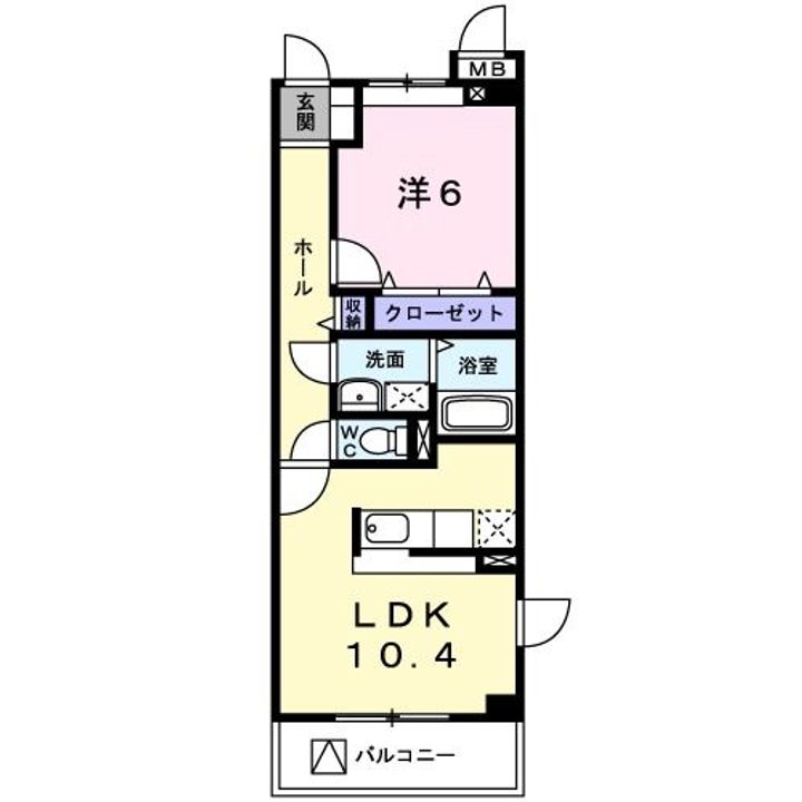 茨城県水戸市見川2(マンション)の賃貸物件の間取り