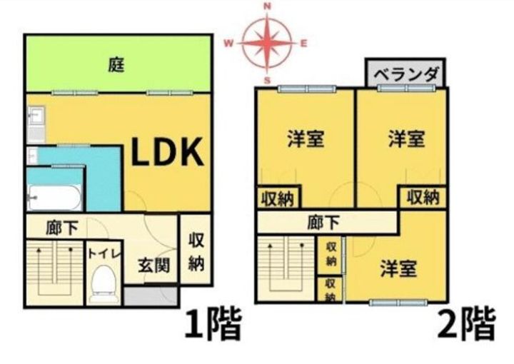 香川県坂出市宮下町(一戸建)の賃貸物件の間取り