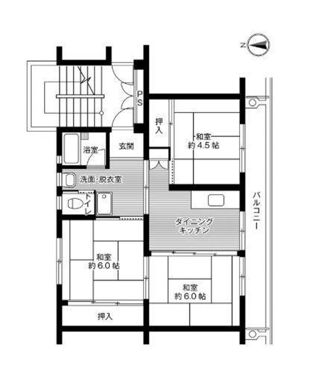 ビレッジハウス中川原2号棟の間取り