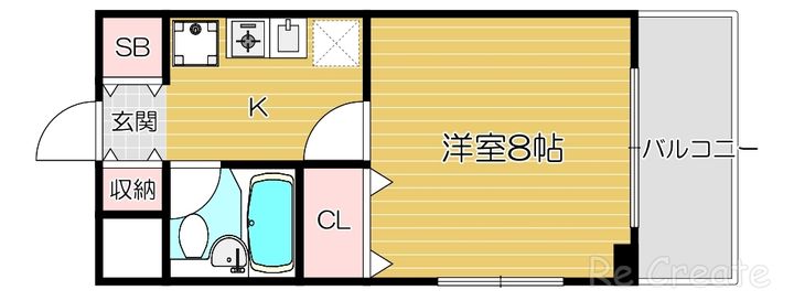 大阪府大阪市天王寺区東高津町(マンション)の賃貸物件の間取り