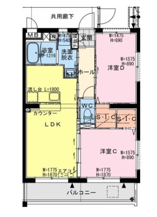 (仮)都城小松原町マンションの間取り