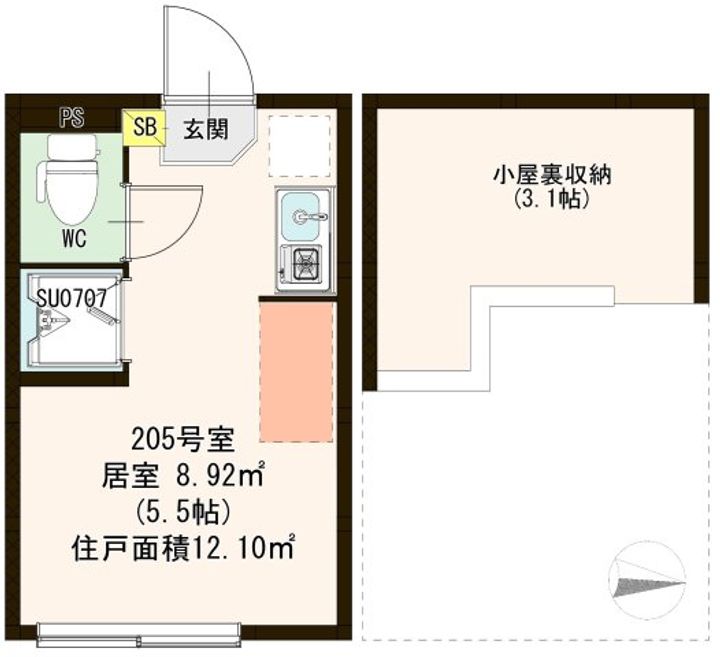 東京都大田区羽田1(アパート)の賃貸物件の間取り