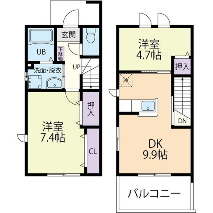栃木県栃木市箱森町(アパート)の賃貸物件の間取り