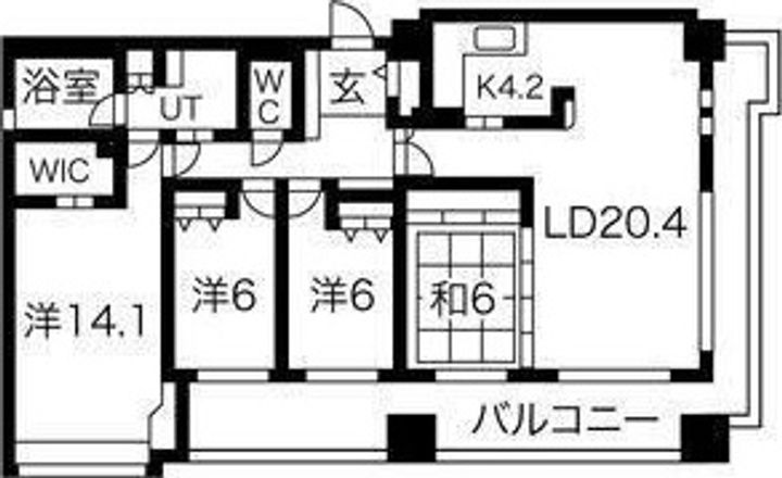 北海道札幌市中央区南八条西1(マンション)の賃貸物件の間取り