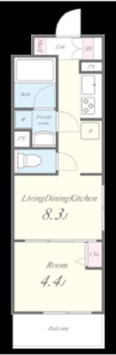 埼玉県戸田市新曽南2(アパート)の賃貸物件の間取り