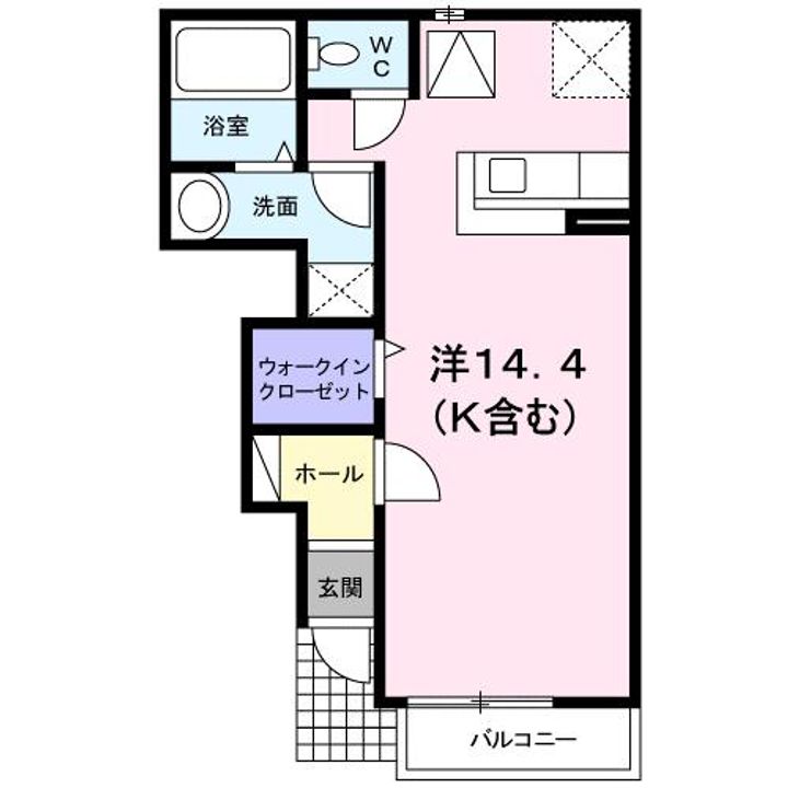 広島県福山市山手町3(アパート)の賃貸物件の間取り