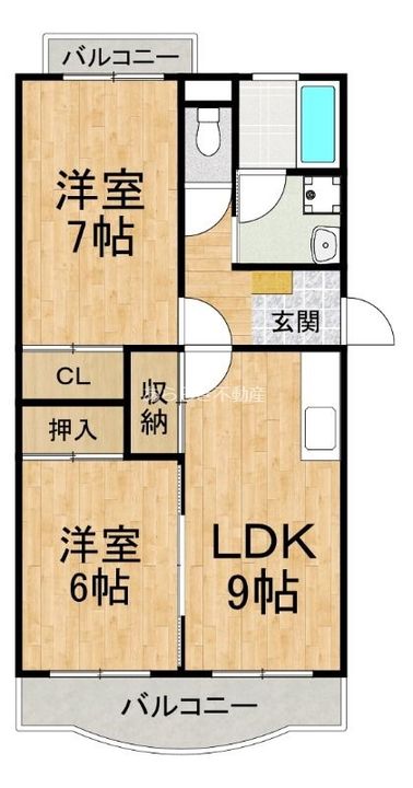 静岡県浜松市中央区中野町(マンション)の賃貸物件の間取り