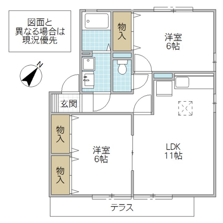 千波スプリングガーデンB棟の間取り