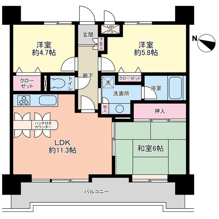 ライオンズシティ榴ヶ岡公園の間取り
