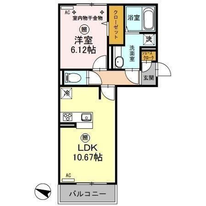 埼玉県さいたま市中央区本町東7(アパート)の賃貸物件の間取り
