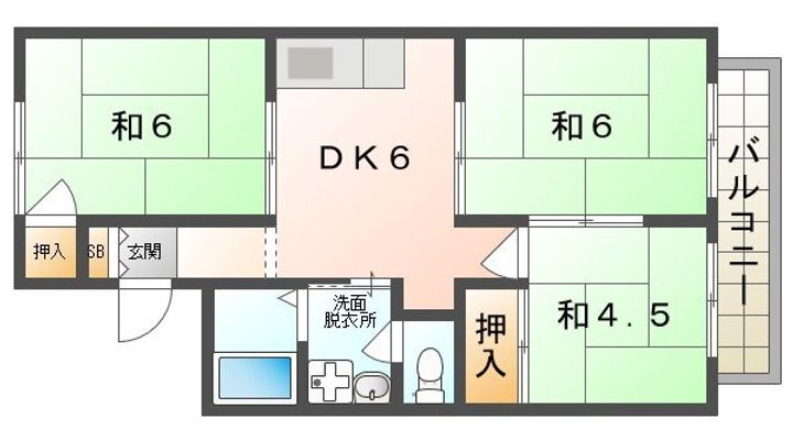 K.ひるさいどてらす C棟の間取り