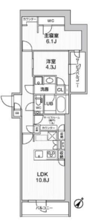 東京都渋谷区初台1(マンション)の賃貸物件の間取り