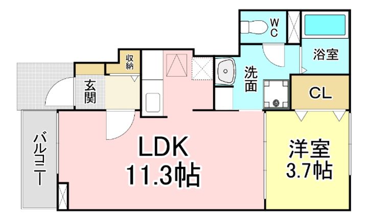福岡県北九州市門司区奥田1(アパート)の賃貸物件の間取り