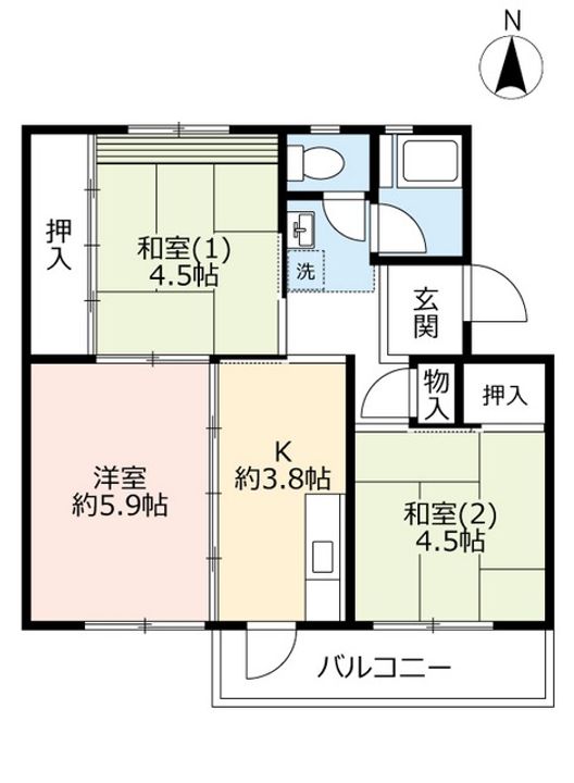 UR平城第一の間取り