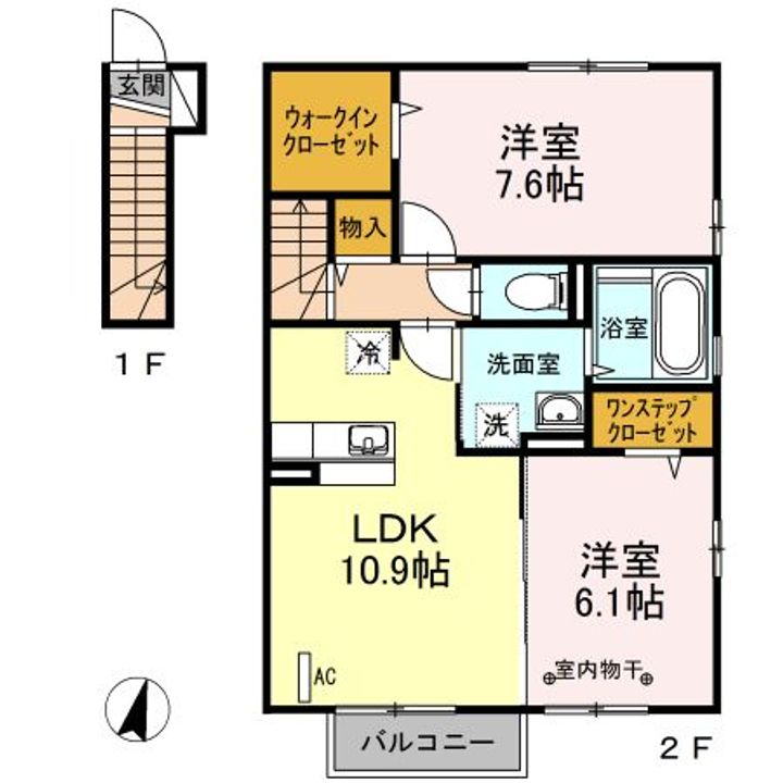 福島県福島市大森字唐橋(アパート)の賃貸物件の間取り
