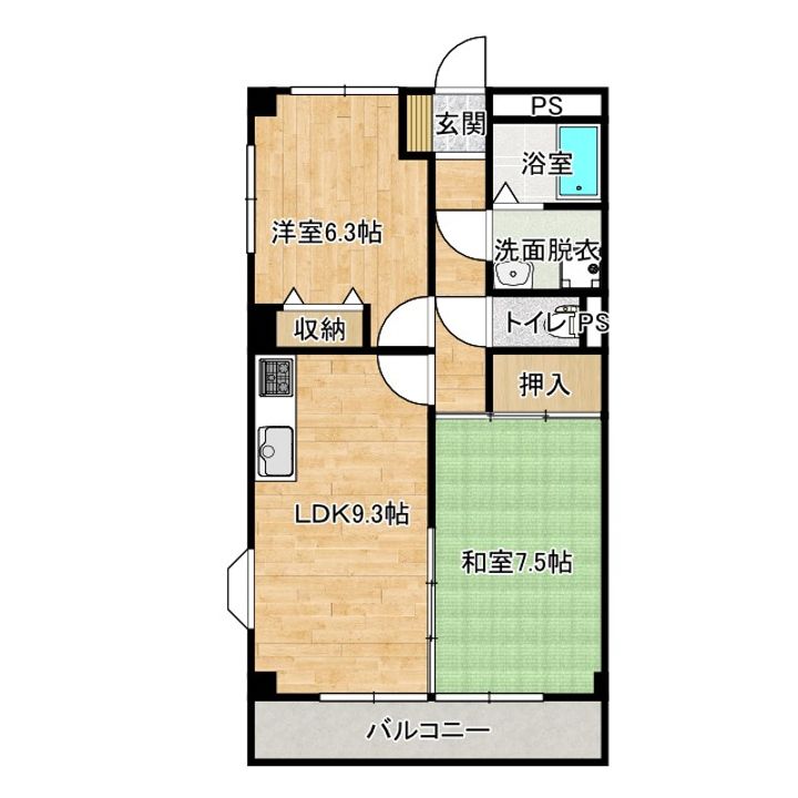 高知県高知市一宮東町1(アパート)の賃貸物件の間取り