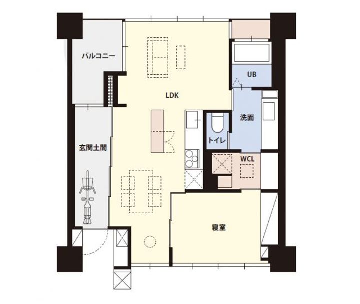 京都府京都市下京区西七条北衣田町の賃貸マンションの間取り