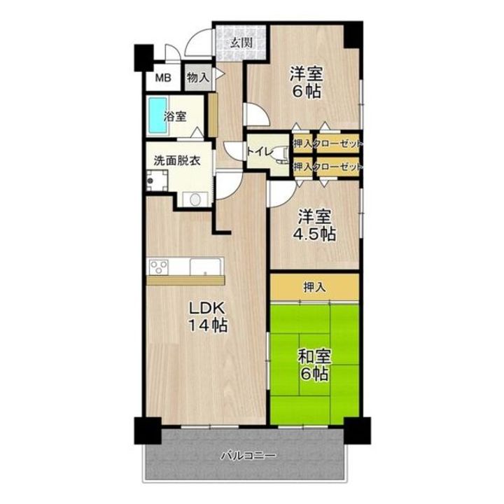 グランブルー宿屋町の間取り