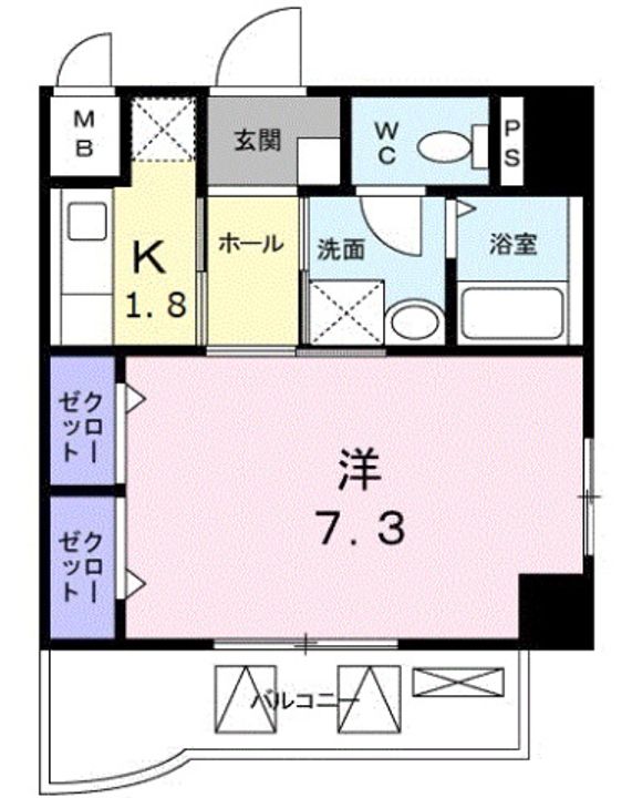 広島県呉市本町(マンション)の賃貸物件の間取り