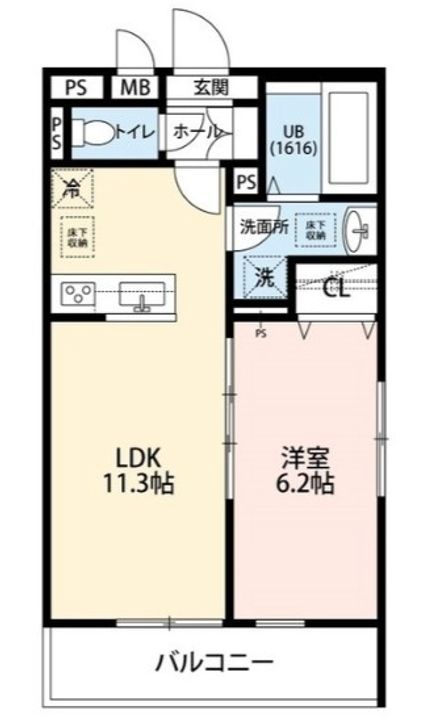 神奈川県横浜市青葉区田奈町(アパート)の賃貸物件の間取り