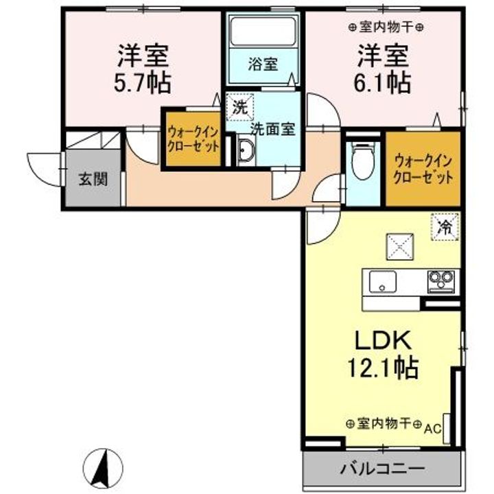 新潟県上越市木田1(アパート)の賃貸物件の間取り