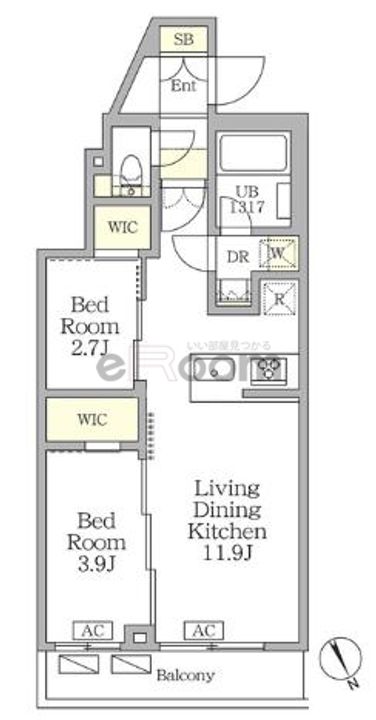 東京都文京区白山1(マンション)の賃貸物件の間取り