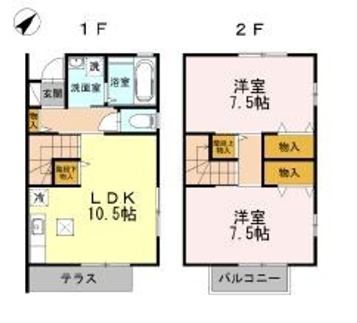 神奈川県横浜市旭区市沢町(一戸建)の賃貸物件の間取り