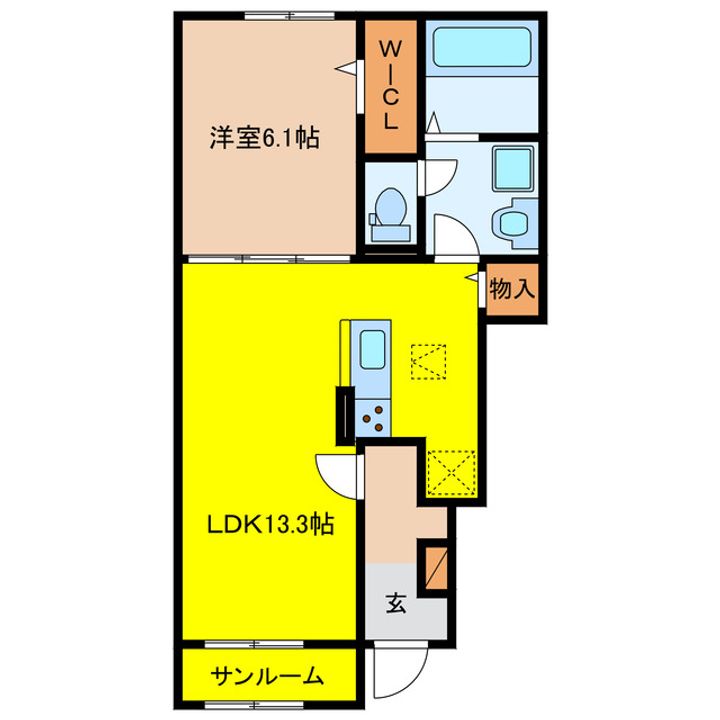 岐阜県大垣市新開町(アパート)の賃貸物件の間取り
