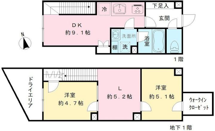 東京都世田谷区上北沢5(マンション)の賃貸物件の間取り