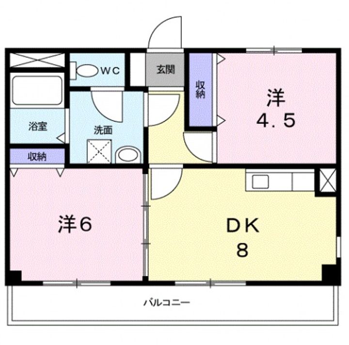 大阪府大阪市東住吉区住道矢田4(マンション)の賃貸物件の間取り